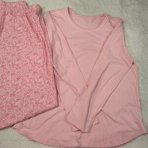 Women's Pink Long-Sleeve Pajama Set